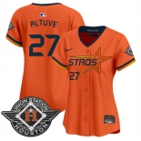 Women's Houston Astros #27 Jose Altuve Orange 2025 City Connect Limited Stitched Baseball Jersey