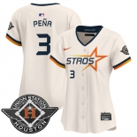 Women's Houston Astros #3 Jeremy Pena Cream 2025 City Connect Limited Stitched Baseball Jersey