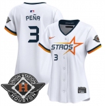 Women's Houston Astros #3 Jeremy Pena White 2025 City Connect Limited Stitched Baseball Jersey
