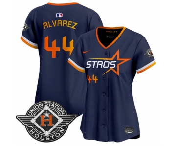 Women's Houston Astros #44 Yordan Alvarez Navy 2025 City Connect Limited Stitched Baseball Jersey