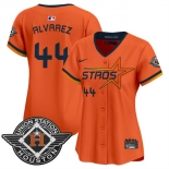 Women's Houston Astros #44 Yordan Alvarez Orange 2025 City Connect Limited Stitched Baseball Jersey