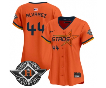 Women's Houston Astros #44 Yordan Alvarez Orange 2025 City Connect Limited Stitched Baseball Jersey