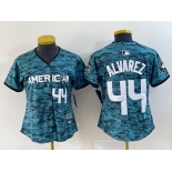 Women's Houston Astros #44 Yordan Alvarez Teal 2023 All Star Cool Base Stitched Baseball Jersey