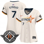 Women's Houston Astros #7 C.J. Stroud Cream 2025 City Connect Limited Stitched Baseball Jerse