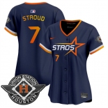 Women's Houston Astros #7 C.J. Stroud Navy 2025 City Connect Limited Stitched Baseball Jersey