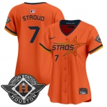 Women's Houston Astros #7 C.J. Stroud Orange 2025 City Connect Limited Stitched Baseball Jersey
