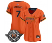Women's Houston Astros #7 C.J. Stroud Orange 2025 City Connect Limited Stitched Baseball Jersey