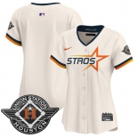 Women's Houston Astros Blank Cream 2025 City Connect Limited Stitched Baseball Jersey