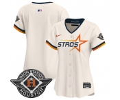 Women's Houston Astros Blank Cream 2025 City Connect Limited Stitched Baseball Jersey