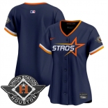 Women's Houston Astros Blank Navy 2025 City Connect Limited Stitched Baseball Jersey