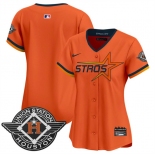 Women's Houston Astros Blank Orange 2025 City Connect Limited Stitched Baseball Jersey