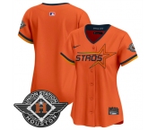 Women's Houston Astros Blank Orange 2025 City Connect Limited Stitched Baseball Jersey