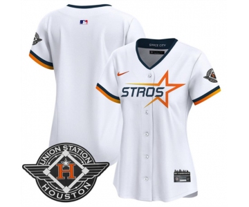 Women's Houston Astros Blank White 2025 City Connect Limited Stitched Baseball Jersey