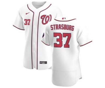 Men's Nike Washington Nationals #37 Stephen Strasburg White Home 2020 Authentic Player Baseball Jersey
