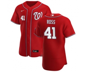 Men's Nike Washington Nationals #41 Joe Ross Red Alternate 2020 Authentic Player Baseball Jersey
