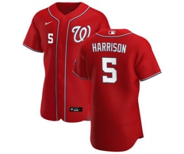 Men's Nike Washington Nationals #5 Josh Harrison Red Alternate 2020 Authentic Player Baseball Jersey