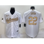 Men's Washington Nationals #22 Juan Soto White 2022 All Star Stitched Cool Base Nike Jersey