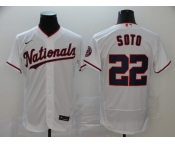 Men's Washington Nationals #22 Juan Soto White Road Flex Base Authentic Collection Baseball Jersey