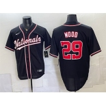 Men's Washington Nationals #29 James Wood 2026 Fashion Replica Black Out Stitched Baseball Jersey