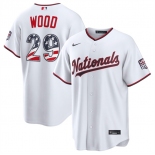 Men's Washington Nationals #29 James Wood White USA 250 Fourth of July Home Stitched Baseball Jersey Men's Washington Nationals #29 James Wood White USA 250 Fourth of July Home Stitched Baseball Jersey
