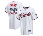 Men's Washington Nationals #29 James Wood White USA 250 Fourth of July Home Stitched Baseball Jersey Men's Washington Nationals #29 James Wood White USA 250 Fourth of July Home Stitched Baseball Jersey