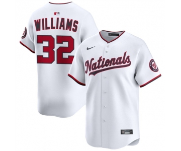 Men's Washington Nationals #32 Trevor Williams White 2025 Home Limited Stitched Baseball Jersey