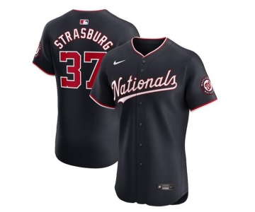 Men's Washington Nationals #37 Stephen Strasburg Navy Alternate Elite Stitched Baseball Jersey
