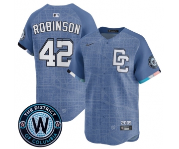 Men's Washington Nationals #42 Jackie Robinson Blue 2025 City Connect Limited Stitched Baseball Jersey