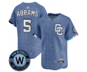 Men's Washington Nationals #5 CJ Abrams Blue 2025 City Connect Limited Stitched Baseball Jersey
