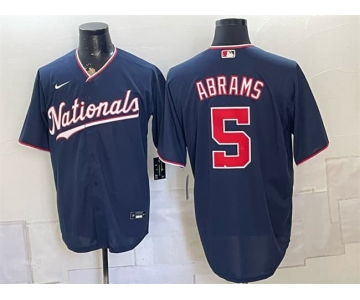 Men's Washington Nationals #5 CJ Abrams Navy Stitched Baseball Jersey