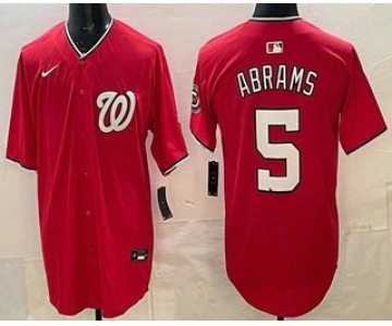 Men's Washington Nationals #5 CJ Abrams Red Limited Jersey