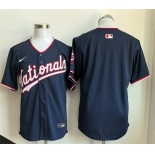 Men's Washington Nationals Blank Navy Stitched Baseball Jersey