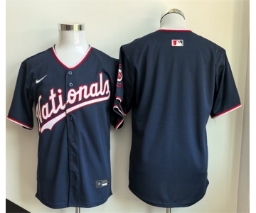 Men's Washington Nationals Blank Navy Stitched Baseball Jersey