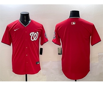 Men's Washington Nationals Blank Red Limited Stitched Baseball Jersey