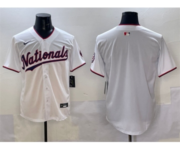 Men's Washington Nationals Blank White Limited Stitched Baseball Jersey