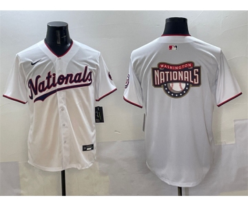 Men's Washington Nationals Team Big Logo White Limited Stitched Baseball Jersey