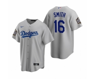 Los Angeles Dodgers #16 Will Smith Gray 2020 World Series Replica Jerseys