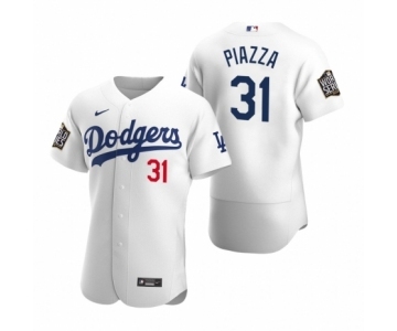 Los Angeles Dodgers #31 Mike Piazza Nike White 2020 World Series Authentic Jersey