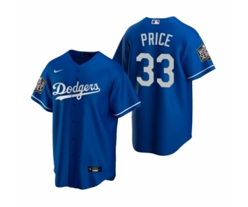 Los Angeles Dodgers #33 David Price Royal 2020 World Series Replica Jersey