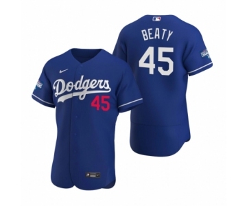Los Angeles Dodgers #45 Matt Beaty Royal 2020 World Series Champions Authentic Jersey