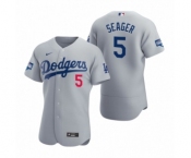 Los Angeles Dodgers #5 Corey Seager Gray 2020 World Series Champions Authentic Jersey