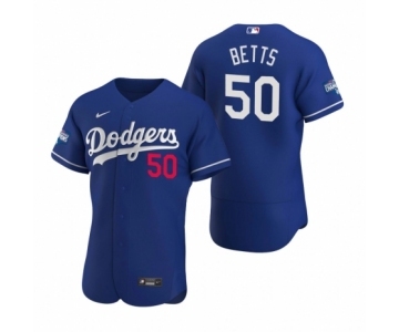Los Angeles Dodgers #50 Mookie Betts Royal 2020 World Series Champions Authentic Jersey