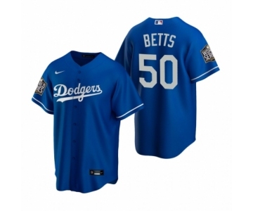 Los Angeles Dodgers #50 Mookie Betts Royal 2020 World Series Replica Jersey