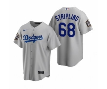 Los Angeles Dodgers #68 Ross Stripling Gray 2020 World Series Replica Jersey