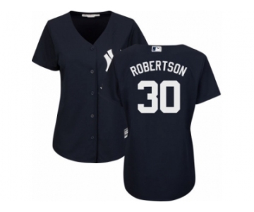 Women Majestic New York Yankees #30 David Robertson Replica Navy Blue Alternate MLB Jersey