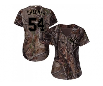 Women New York Yankees #54 Aroldis Chapman Camo Realtree Collection Cool Base Stitched MLB Jersey