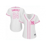 Women's Majestic New York Yankees #24 Gary Sanchez Authentic White Fashion Cool Base MLB Jersey Women's Majestic New York Yankees #24 Gary Sanchez Authentic White Fashion Cool Base MLB Jersey