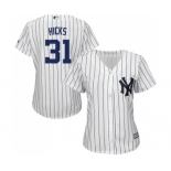 Women's Majestic New York Yankees #31 Aaron Hicks Authentic White Home MLB Jersey Women's Majestic New York Yankees #31 Aaron Hicks Authentic White Home MLB Jersey