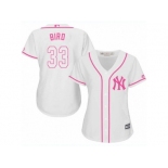 Women's Majestic New York Yankees #33 Greg Bird Replica White Fashion Cool Base MLB Jersey