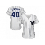 Women's Majestic New York Yankees #40 Luis Severino Replica White Home MLB Jersey Women's Majestic New York Yankees #40 Luis Severino Replica White Home MLB Jersey